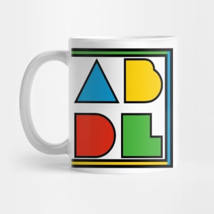 ABDL Logo Color Block - white w/ outline Mug